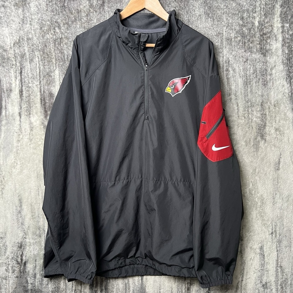 Nike Arizona Cardinals NFL On Field Half Zip Windbreaker Jacket Size 2XL